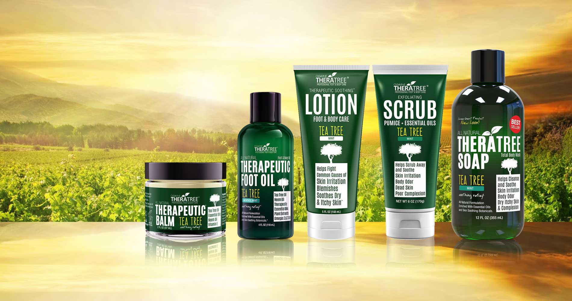 TheraTree Products with Sunset