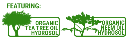 Featuring Organic Tea Tree Oil and Neem Oil Hydrosols